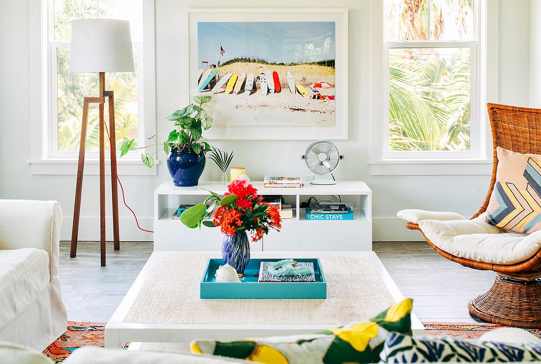 “This home has a lot of art that is beach themed, but instead of local beaches I focused more on beaches around the world,” Hannah says. “There are some Los Angeles surf photos, one from Hawaii, and another of the Amalfi Coast. I think it makes the house feel a little more eclectic and unpredictable.” The photo above is Ditch Plains by Natalie Obradovich.
