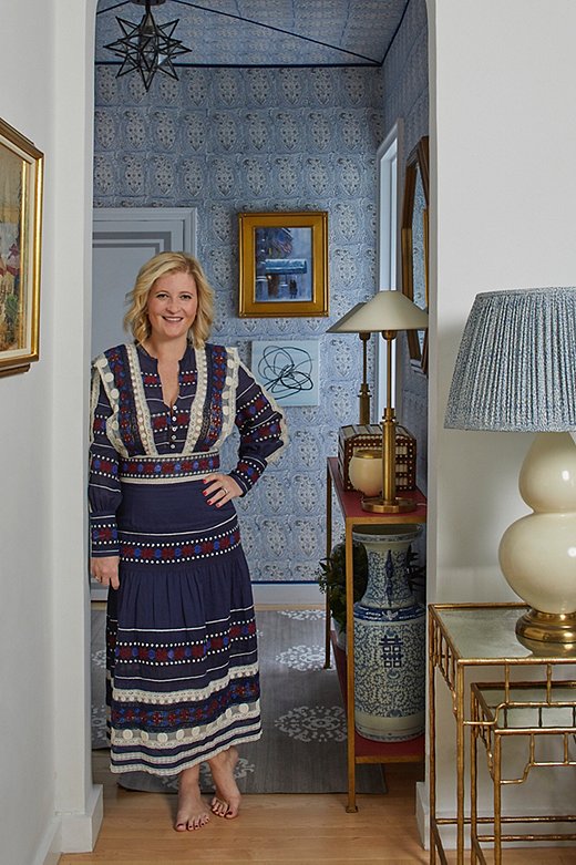 Designer Lilse McKenna in her former Greenwich Village apartment.
