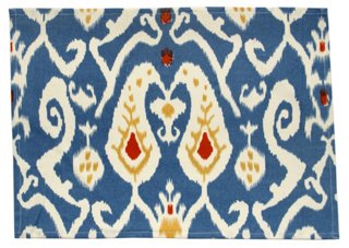 S/4 Ikat Place Mats, Blue/Red