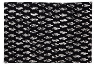 S/4 Place Mats, Black/White