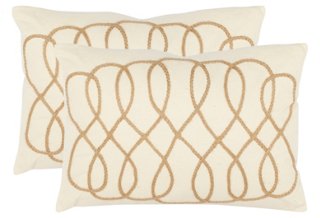 Set of 2 Suzy 13×19 Pillows, Wheat