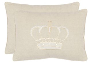 Set of 2 Sammy 13×19 Pillows, Cream