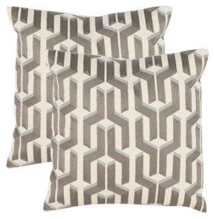 Set of 2 Texola 18×18 Pillows, Blue