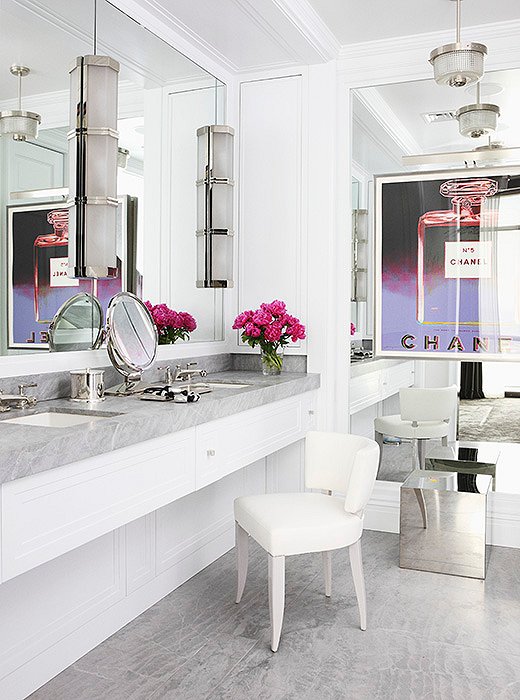 Chic vanity in master bathroom