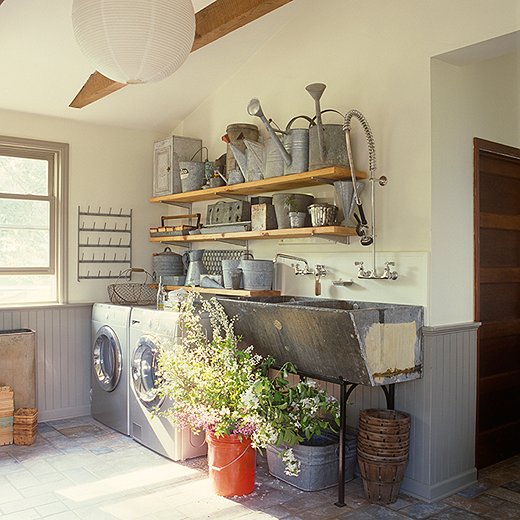 Love this rustic laundry room