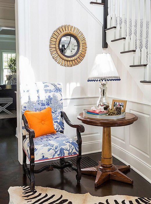 A stately silhouette makes the Louis XIV armchair a focal point wherever it’s placed. Photo by Lesley Unruh.
