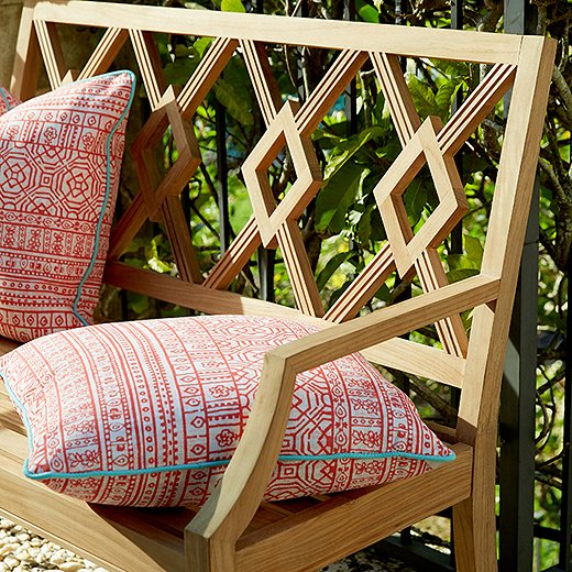 Marine-grade teak is a favorite for outdoor furniture thanks to its natural water-resistance.
