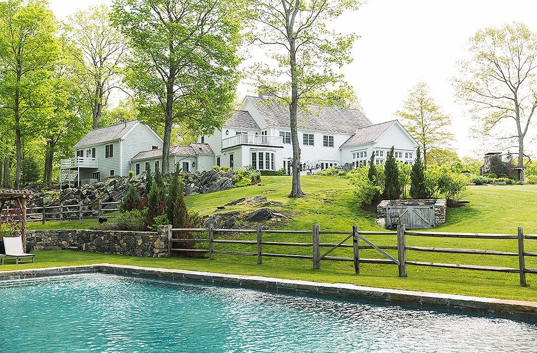 A prime summer destination, the pool is set a bit away from the house.
