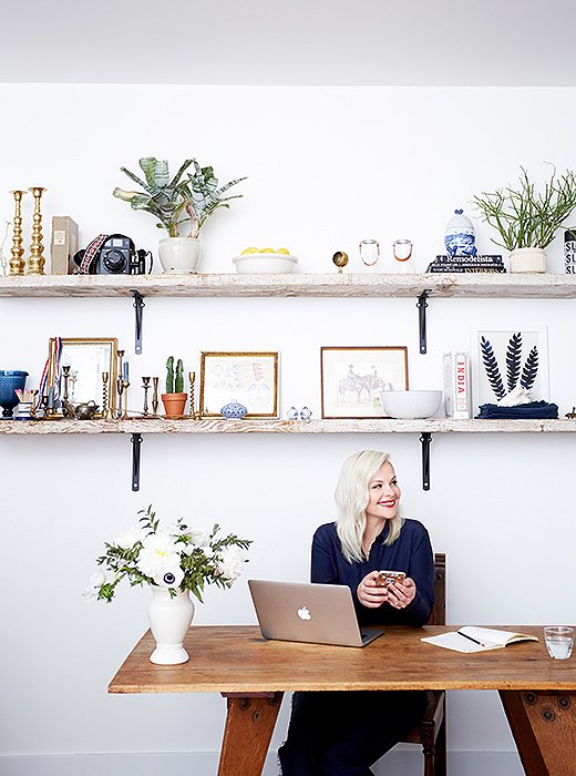 The dining area often doubles as work space for Rosie, as her nonstop, on-the-go schedule means days that sometimes start at 7 a.m.
