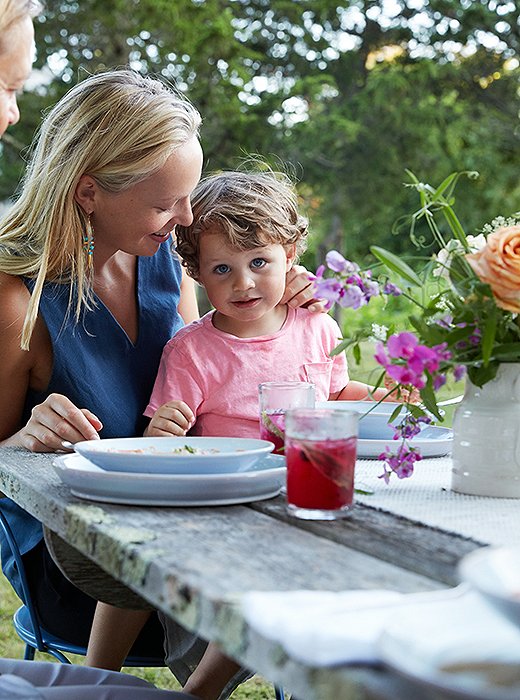 Nothing like hosting a dinner well before the toddler bedtime hour so that everyone can join in. Henry loved his first proper outdoor dinner.
