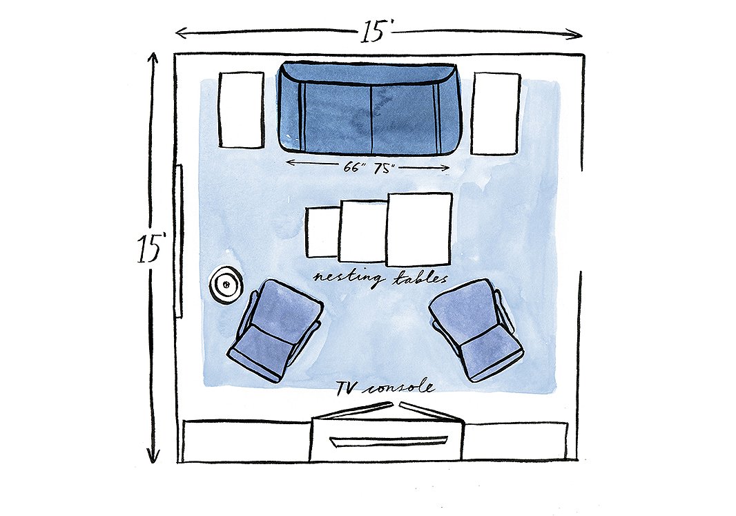 Two sofas facing each deals other small room