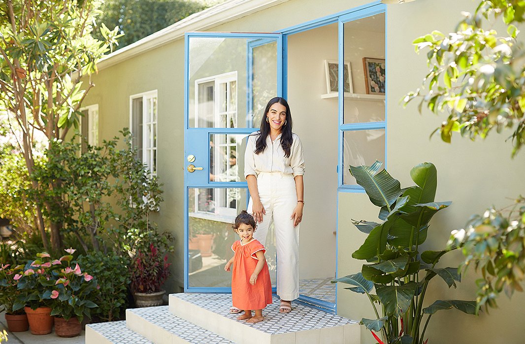 Heather’s almost two-year-old daughter, Scarlett, helps welcomes guests to the Los Angeles home.
