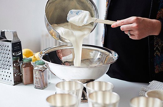 This is the true test for consistency—the syllabub should be so thick, it needs to be mostly ladled, rather than poured, into the serving bowl.
