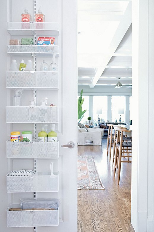 Joanna and Clea favor over-the-door storage since it doesn’t take up valuable floor space.
