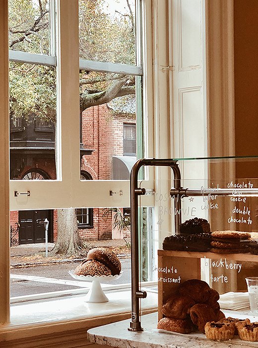 The bakery counter at One Broad Street is nearly impossible to resist. “Take home a loaf of Normandy Farm’s rustic bread for the rest of your stay,” Liz suggests.
