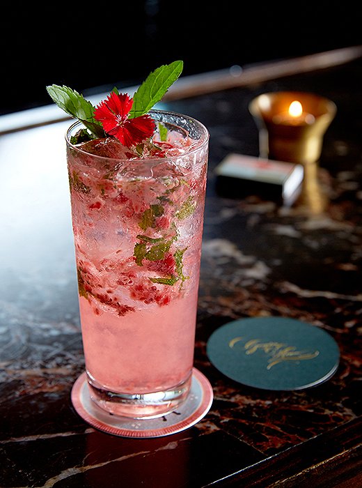 Greydon House’s picture-perfect Raspberry Mojito, a concoction courtesy of bartender Emily Connell.
