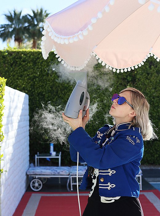 One of our patio umbrellas gets the glam treatment. Every detail counts!
