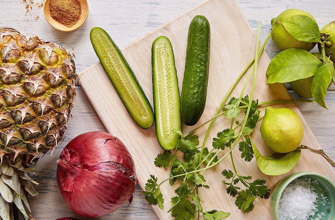 The key ingredients for Michelle’s take on pineapple salsa. 
