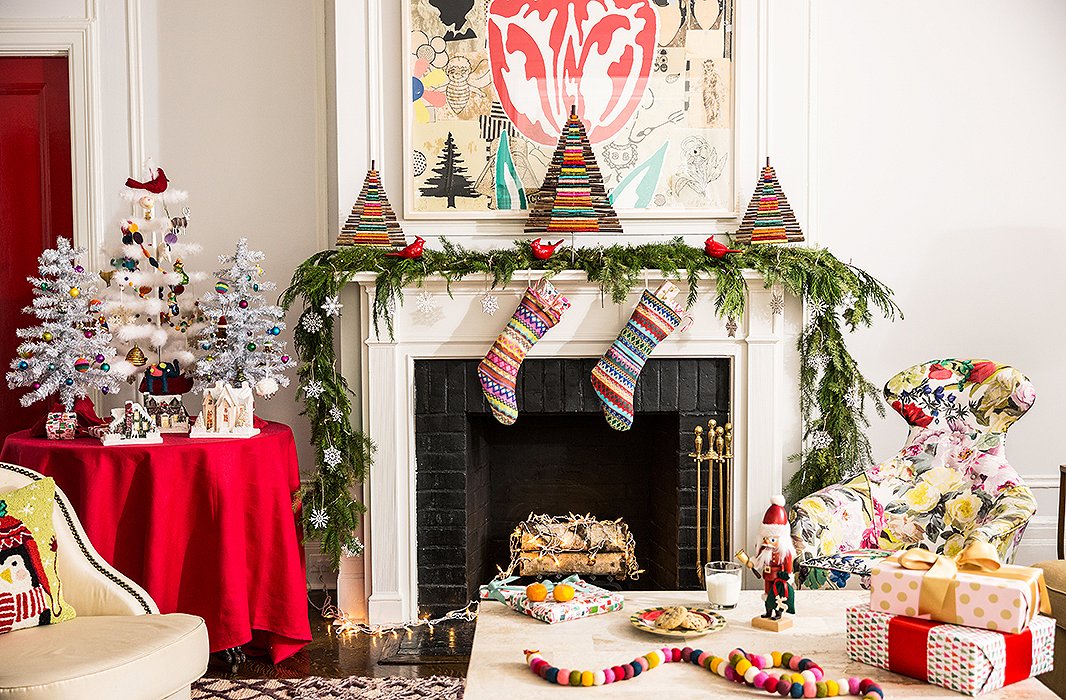 When it comes to color, this mantel proves that more is merrier. Photo by Lesley Unruh.
