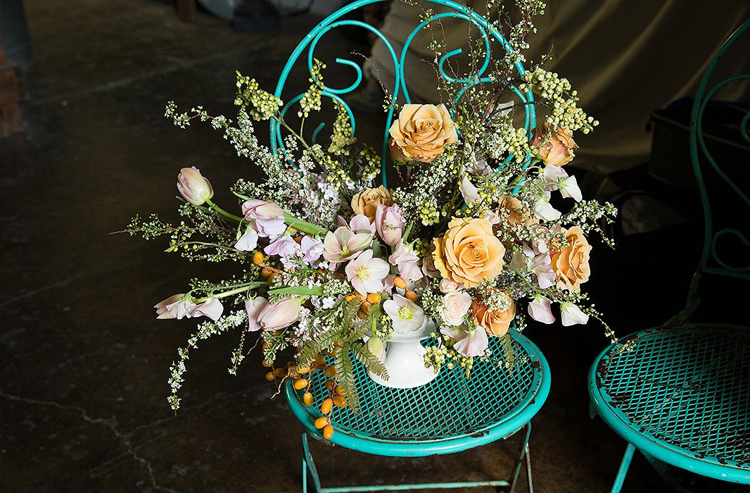 The result looks like a summer romance, freshly sprung from the garden. It's also proper enough for any mantel. The white bowl was made by Frances Palmer.   