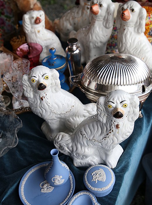 Staffordshire dogs, Wedgwood pieces, etched glassware, sterling bud vases… part of the beauty of antiquing is that you never know what you’re going to find!
