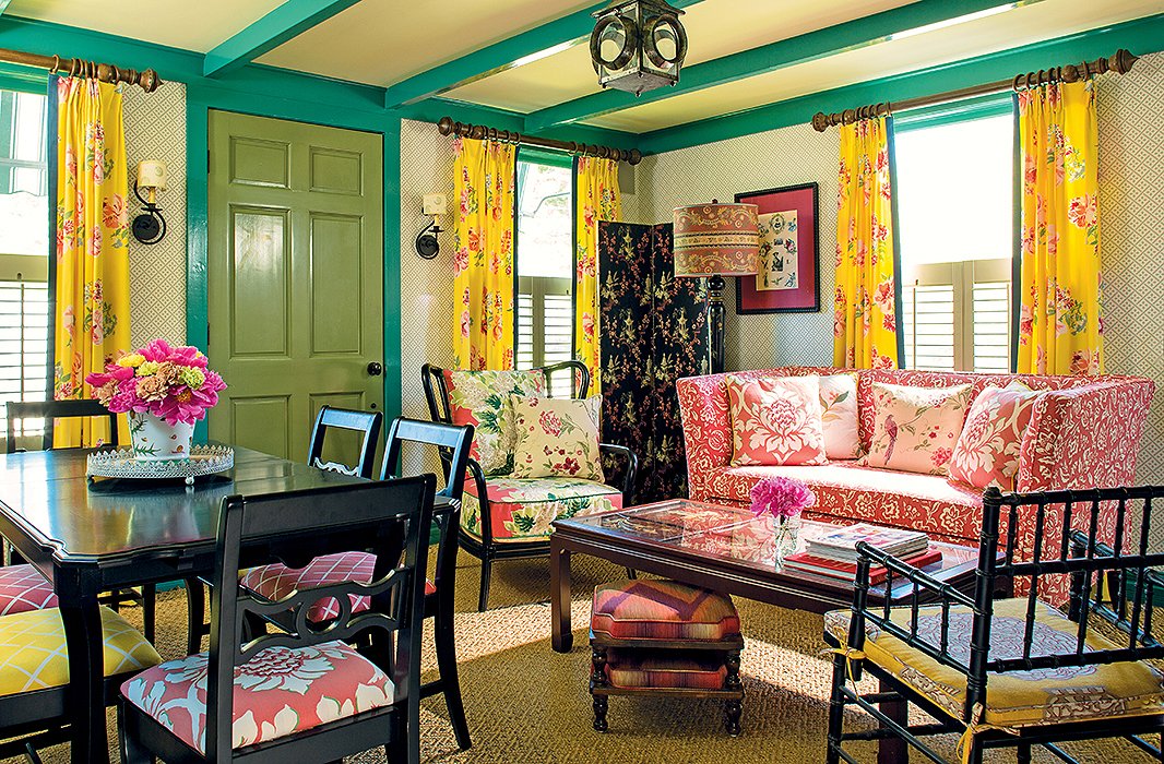 From fabric to paint, this small space represents Madcap Cottage’s signature mix.

