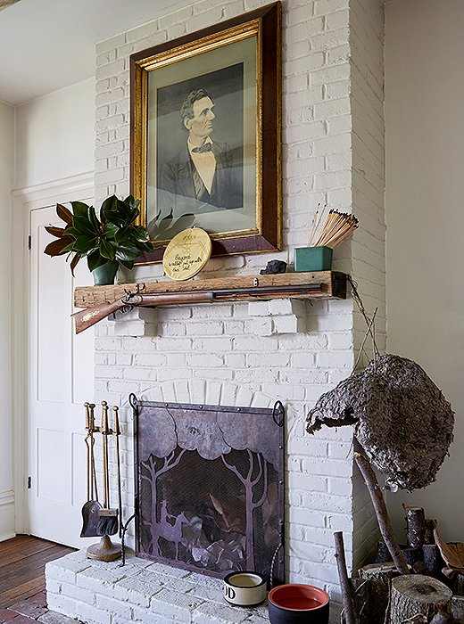 The home was commissioned by Madison C. Johnson, a confidante of Abraham Lincoln. It’s fitting, then, that his portrait hangs above the kitchen’s mantel. 
