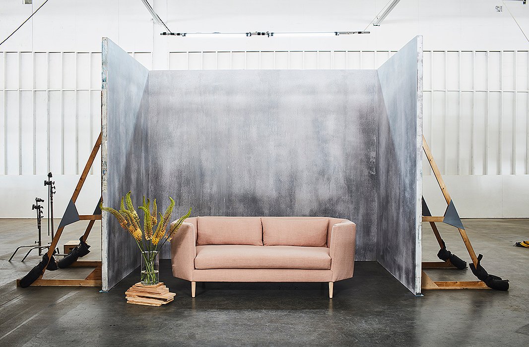 In blush linen, the Blythe sofa is as sophisticated as they come—feminine with a modern edge.
