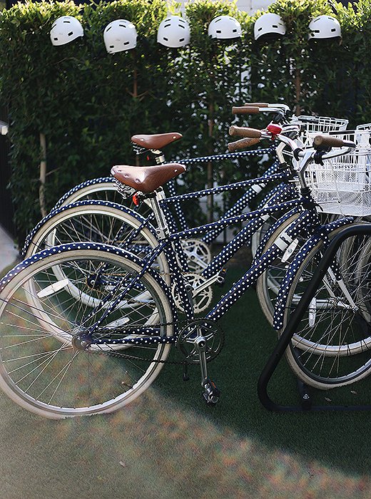 Take one of the hotel’s polka-dot bikes for a spin around town—they’re free for guests to use.
