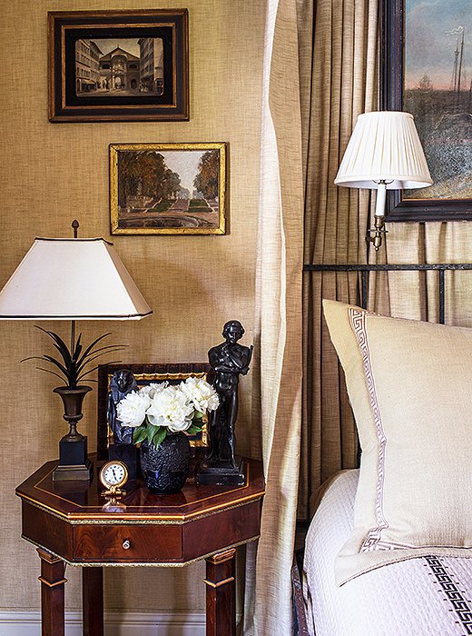 A statement lamp feels even more elevated when topped with a spirelike finial. Photo by Nicole LaMotte.
