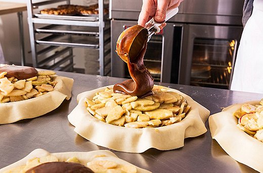 This wouldn’t be Salted Caramel Apple Pie without a giant ice-cream scoop of caramel, which spreads evenly during baking.
