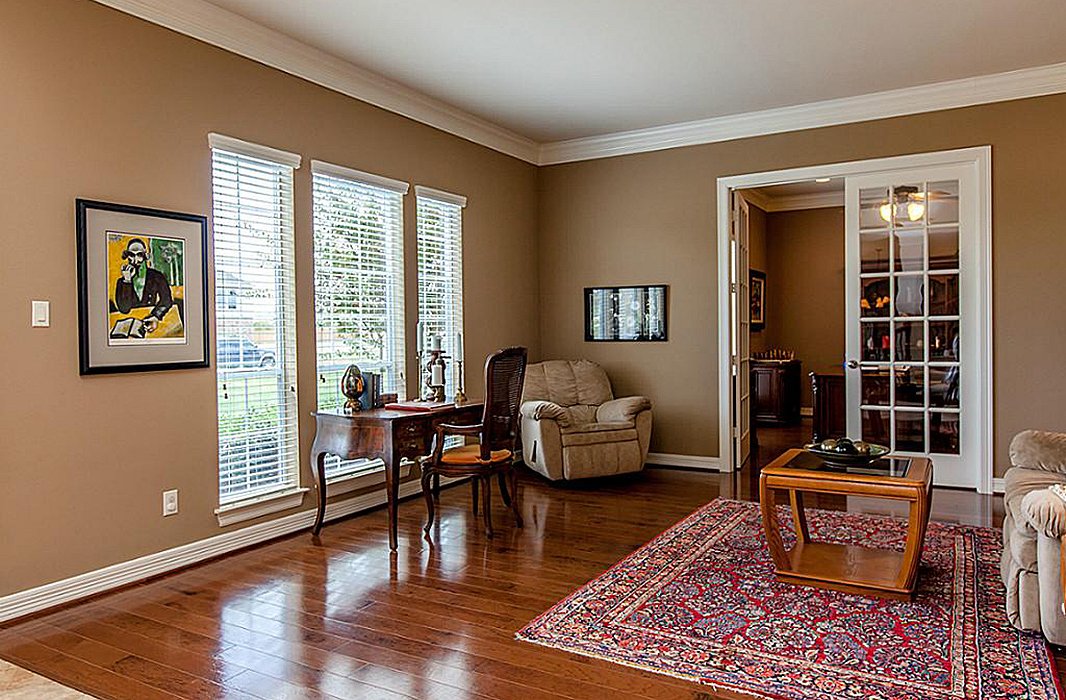 A family room off the entry was bare and underutilized.
