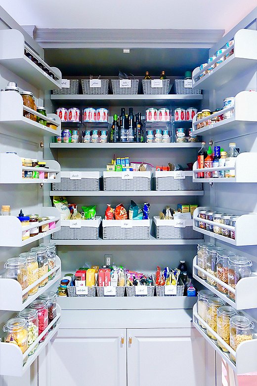 Labeled bins and clear jars are musts for any organized pantry—including that of actress Gwyneth Paltrow, shown above.
