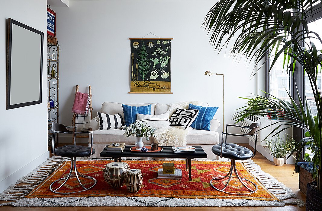 living room layering rugs