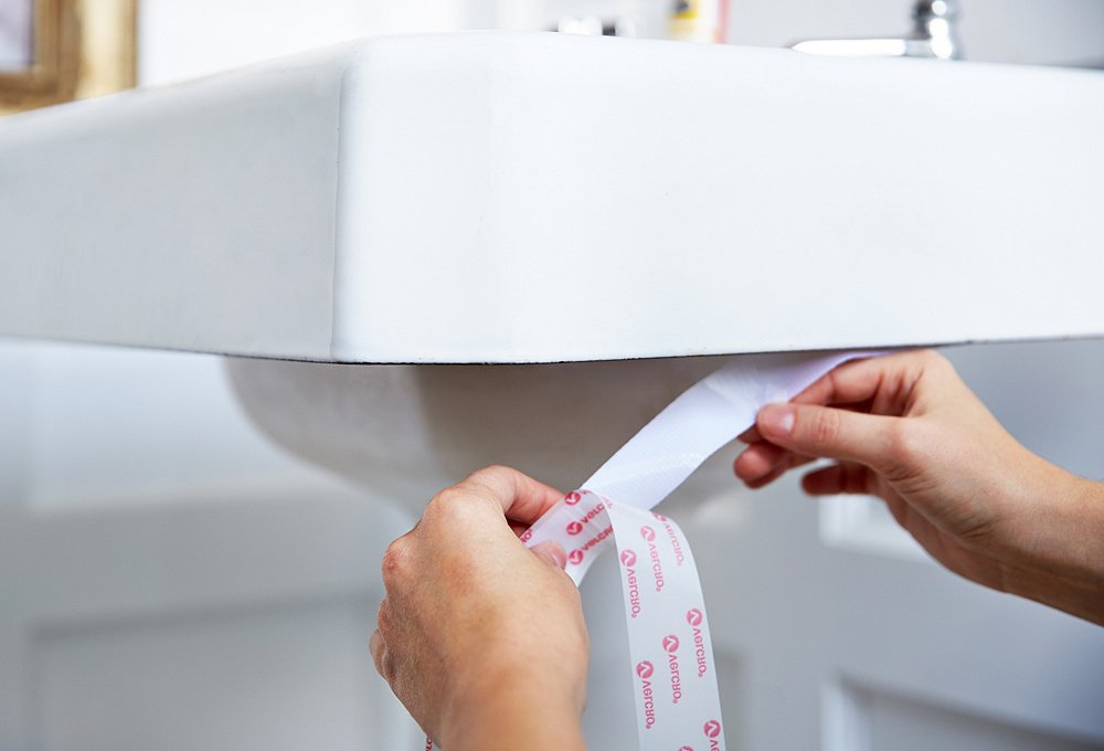 diy fabric bathroom sink skirt