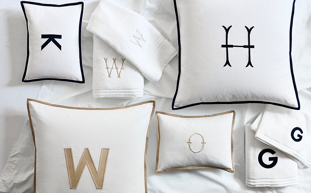 Monogrammed sales bolster pillow