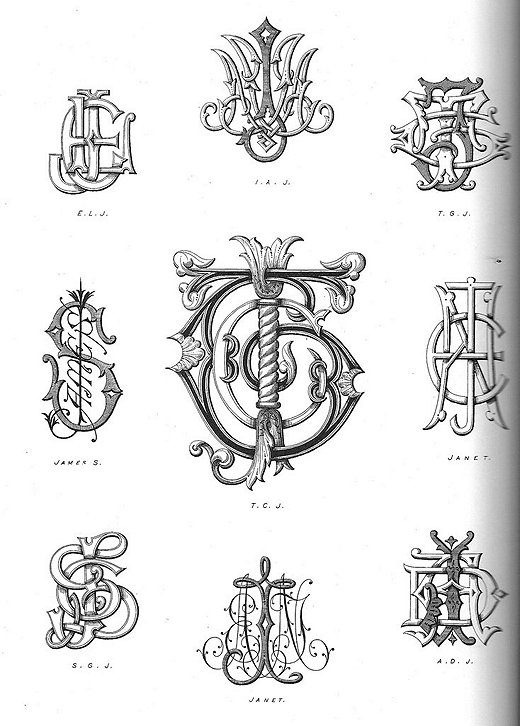 Historically monograms were used only by the wealthiest members of society. They often included clues to the person’s place in the aristocracy and familial history.  “monograms2″ by vidalia_11 is licensed under CC BY 2.0
