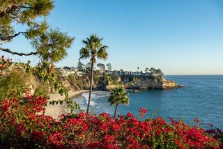 The Southern California home is just a quick walk to a beautiful beach.
