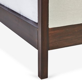 One Kings Lane Somerset TopRail Canopy Bed, Walnut/Sea Glass Linen