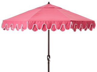 One Kings Lane Outdoorphoebe Double Scallop Patio Umbrella Hot Pink 108 Dailymail