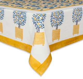 Lemon Tree Tablecloth - Yellow/Blue - Couleur Nature