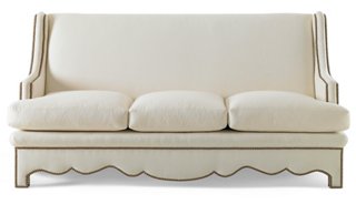 Bunny Williams Home Nailhead Sofa Natural Linen One Kings Lane