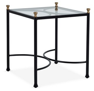 One Kings Lane Outdoor Frances Side Table Black Antiqued Gold One Kings Lane