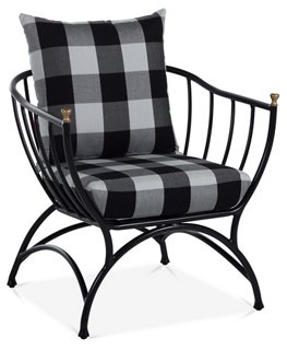 Frances Accent Chair Gingham Alfresco Dining Outdoor