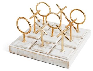 Bliss TicTacToe Set, White/Gold One Kings Lane