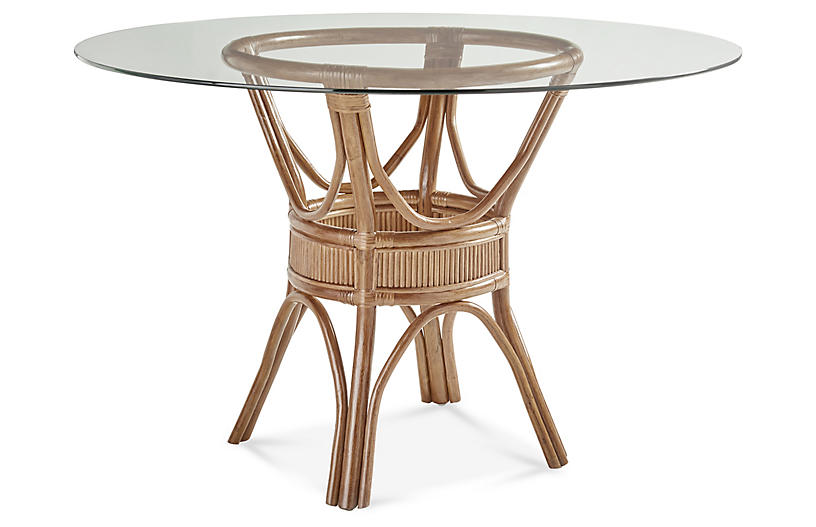 Bermuda Rattan Round Dining Table, Round Wicker Dining Table
