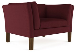 TANDEM ARBOR - Charlton Accent Chair, Burgundy Velvet ...