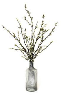 40 Pussy Willow Arrangement W Bottle Vase Faux One Kings Lane