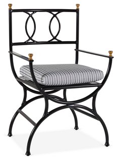 Frances Bistro Chair White Black Stripe
