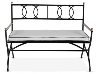 One Kings Lane Outdoor Frances Bench White Black One Kings Lane